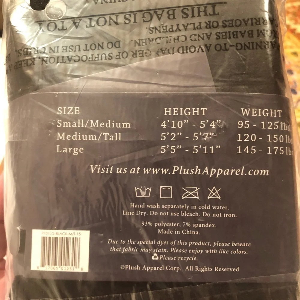 Plush Fleece Lined Tights Footless In Black